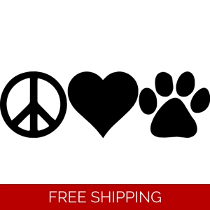 Peace love paw print